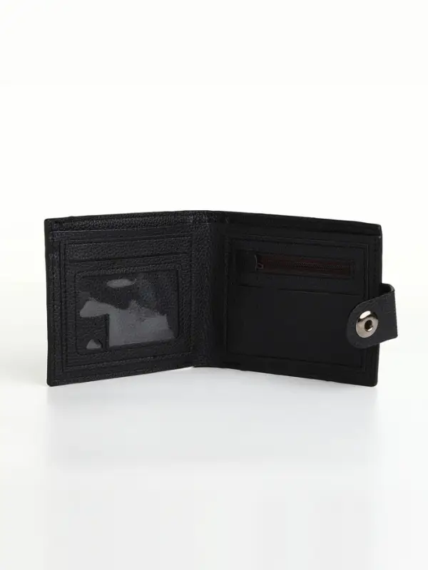 Портмоне мужское на магните, отдел для карт, монет, чёрное