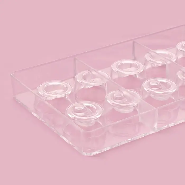 Форма для конфет и шоколада &laquo;Конфи&raquo;, 20&times;12&times;2.5 см, 10 ячеек 3&times;1.5 см, пластик, прозрачная