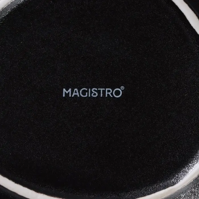 Тарелки глубокие Magistro Carbon, 17.5&times;15 см, набор 2 шт., фарфор, чёрные