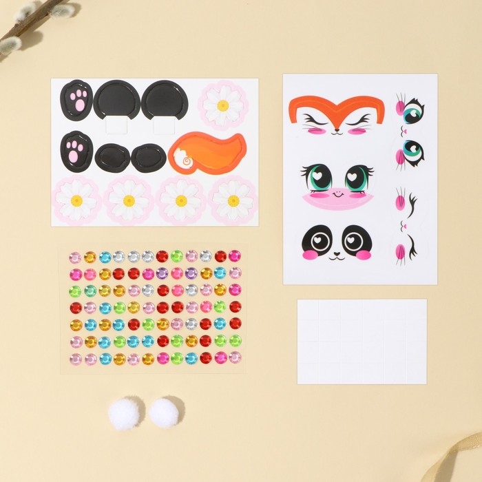 Набор для украшения яиц на подложке &laquo;Зверята&raquo; на пасху, 13 х 10 см