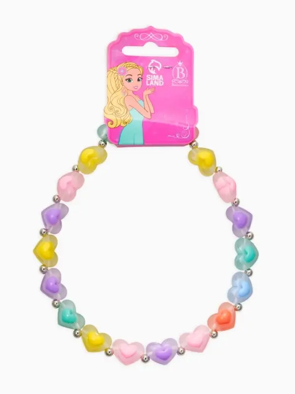 Бусы детские Бусы детские "Выбражулька" сердце, цветные в серебре