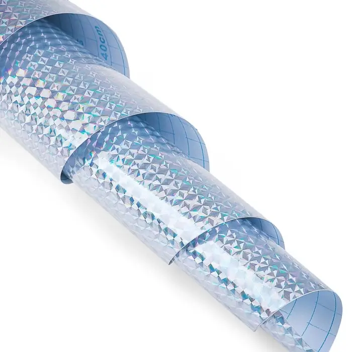 Плёнка самоклеящаяся голография, серебристая рябь, 0.45&times;3 м, 30 мкм