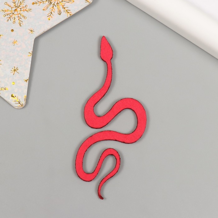 Новогодний декор Новогодний декор "Красная змея" фоам глиттер, 7 см (Новогодний набор 6 шт)