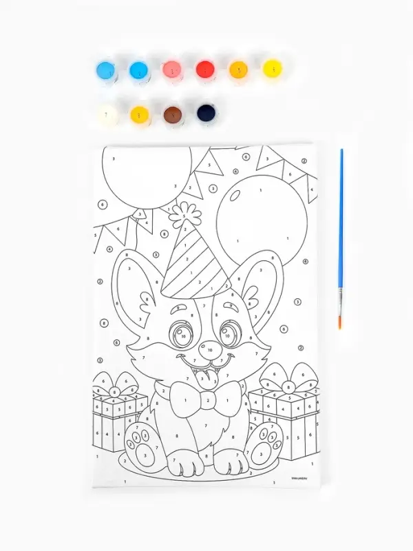 Картина по номерам &laquo;Корги и подарки&raquo;, 20&times;30 см