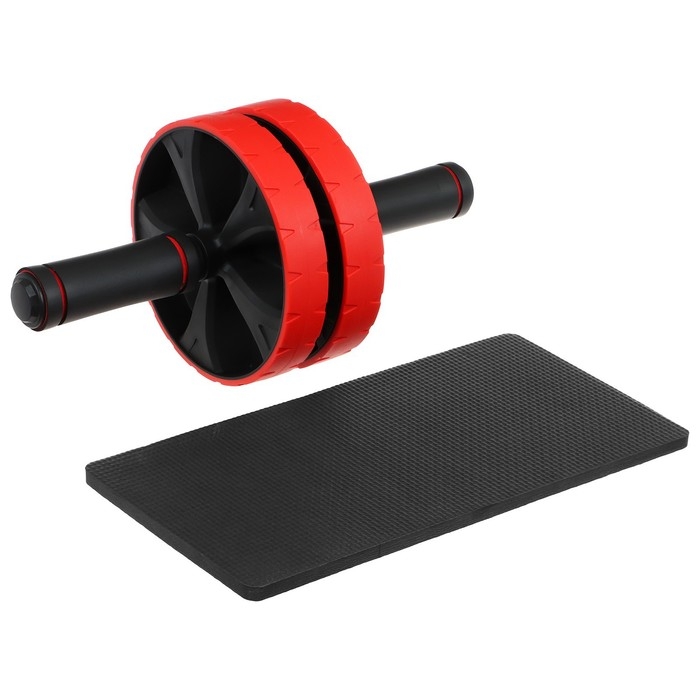 Ролик для пресса ONLYTOP, 31х17х17 см, с ковриком, цвет красный Ролик для пресса ONLYTOP, 31х17х17 см, с ковриком, цвет красный