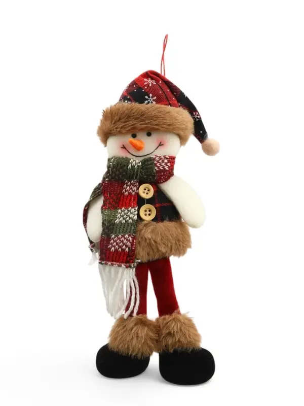 Игрушка мягкая &laquo;Снеговик в клетку&raquo; 8&times;29 см, красно-коричневый