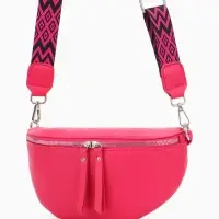Сумка женская кросс-боди на молнии, 26&times;10&times;16 см, фуксия