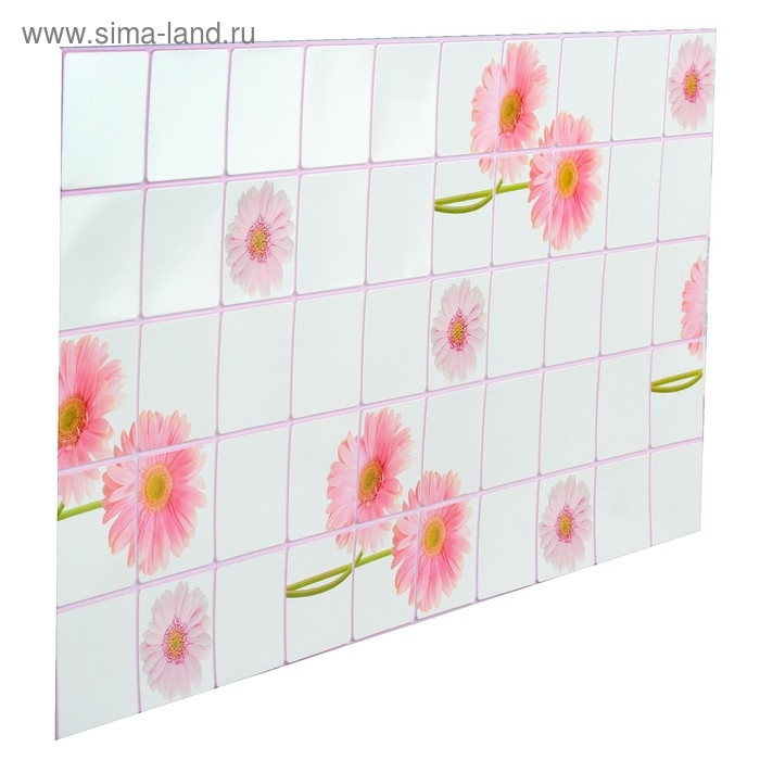 Панель ПВХ Плитка Розовые герберы 955 х 480 мм Панель ПВХ Плитка Розовые герберы 955 х 480 мм