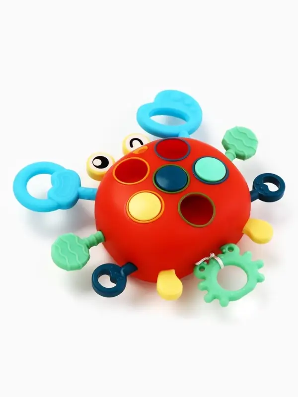 Игрушка тянучка Крошка Я &laquo;Крабик&raquo; развивающая, сенсорная, красная