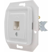 Розетка KRANZ KR-78-0222 DEA телефонная RJ11 с/у мех. Бел (1/10/120)