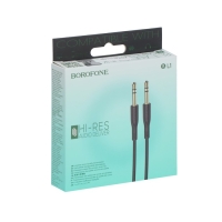 Кабель аудио AUX Borofone BL1, Jack 3.5 мм(m)-Jack 3.5 мм(m), TPE оплётка, 1 м, чёрный