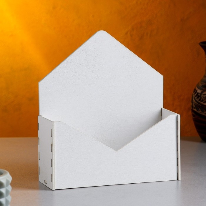 Кашпо деревянное 18×6×20 см Конверт Радель  Кашпо деревянное 18×6×20 см Конверт Радель "Полнота", белый Дарим Красиво