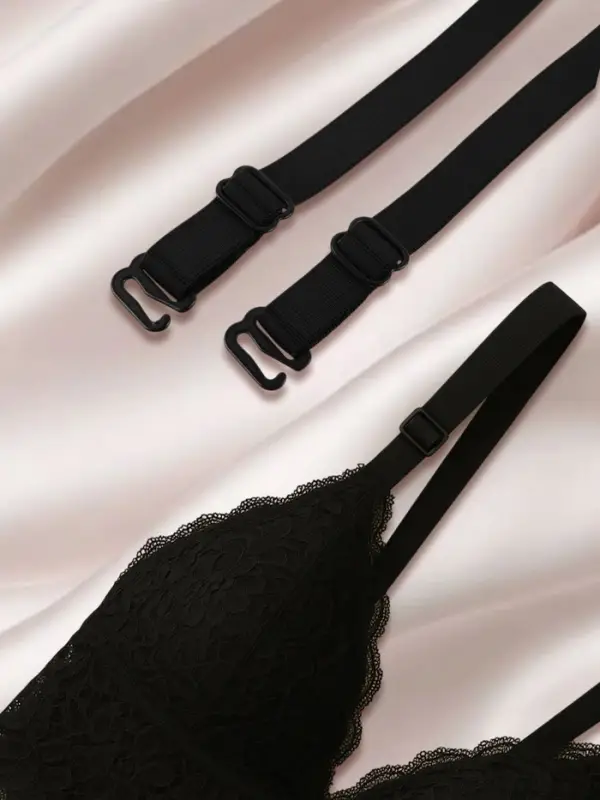 Лямки для бюстгальтера, текстильные, 1 см, 37 см, пара, чёрные