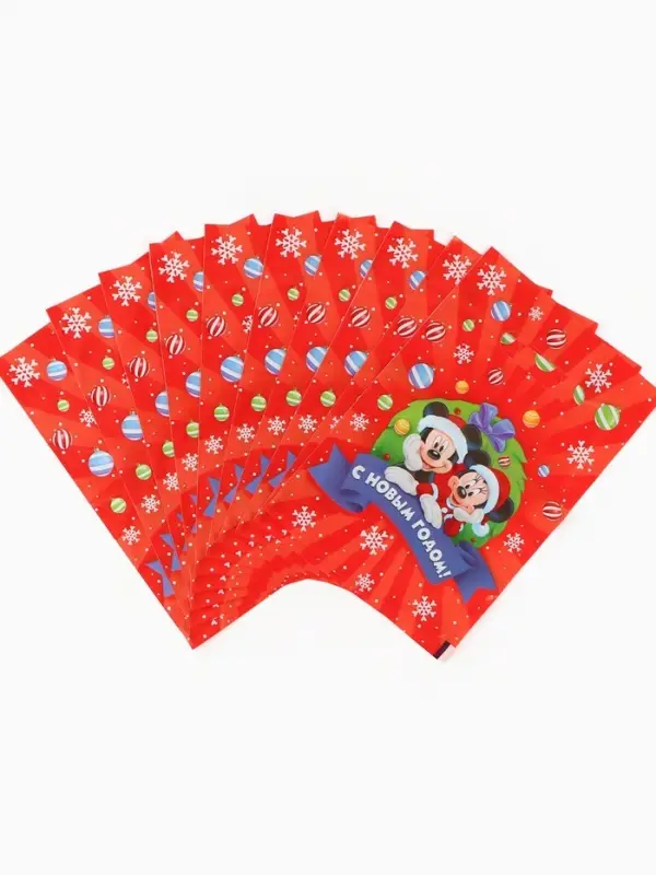 Пакет подарочный полиэтиленовый набор 10 шт., &laquo;С Новым годом&raquo;