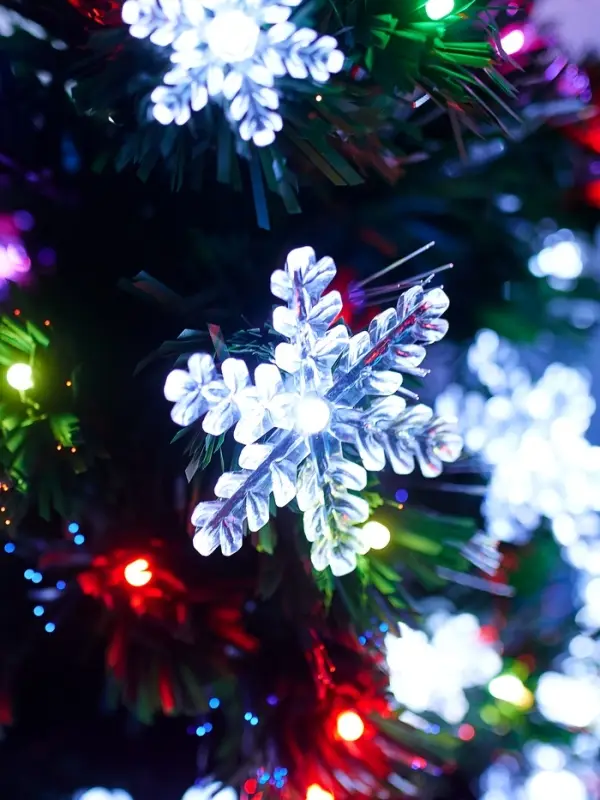 Ёлка фиброоптическая «Снежинки» 90 см, d нижнего яруса 45 см, 80 веток, мигание Ёлка фиброоптическая «Снежинки» 90 см, d нижнего яруса 45 см, 80 веток, мигание