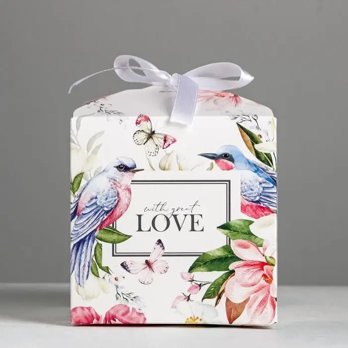 Коробка подарочная складная, упаковка, «Цветочная», 12 х 12 х 12 см Коробка подарочная складная, упаковка, «Цветочная», 12 х 12 х 12 см