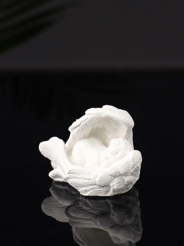 Набор фигур "Ангелы на подносе" 20х10х16 см, белый