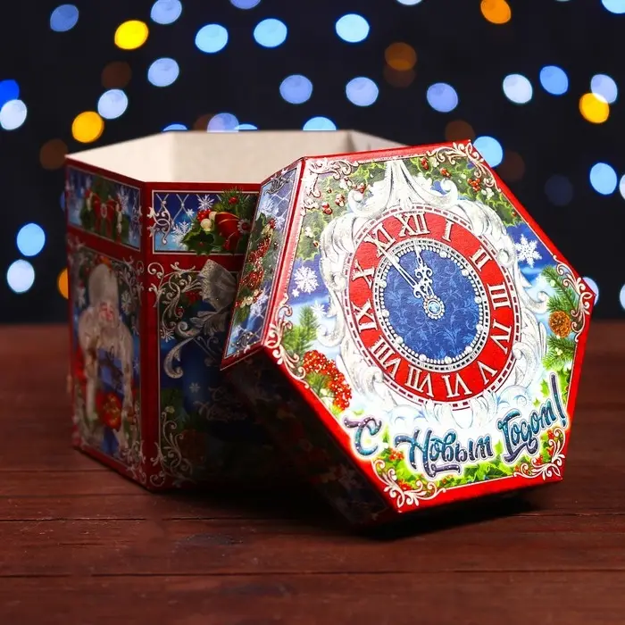 Подарочная коробка Подарочная коробка "Новогодние часики" 18 x 18 x 14 см
