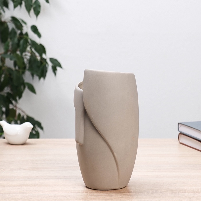 Ваза керамика настольная Ваза керамика настольная "Бруно" 23х11 см, серый