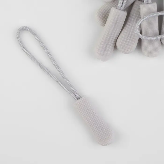 Пуллер для молнии, 2.5 см, 6×0.8 см, 10 шт., светло-серый Пуллер для молнии, 2.5 см, 6×0.8 см, 10 шт., светло-серый