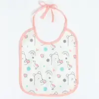 Набор детских слюнявчиков Крошка Я, 4 шт. + подарок, 20&times;17 см, цвет розовый, серый