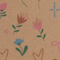 Бумага упаковочная крафт &laquo;Векторные цветы&raquo;, 50&times;70 см