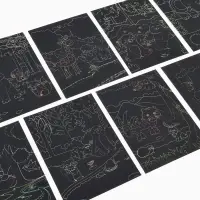 Гравюра блокнот "Животные", 9 листов, штихель