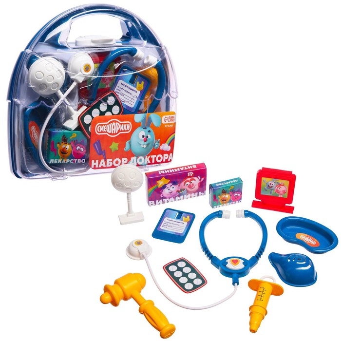 Набор доктора, Смешарики, в чемодане, 10 предметов МИКС Набор доктора, Смешарики, в чемодане, 10 предметов МИКС
