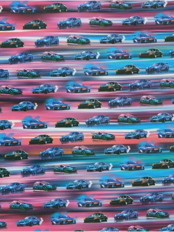 Бумага упаковочная глянцевая &laquo;Машинки&raquo;, 70&times;100 см