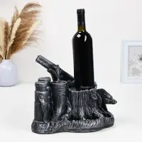 Подставка для бутылки &laquo;Охота&raquo;, 33&times;23&times;26 см, гипс под серебро