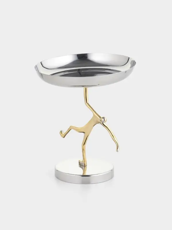 Салатник на подставке &laquo;Человек&raquo;, 17&times;17&times;20 см, нержавеющая сталь, латунь