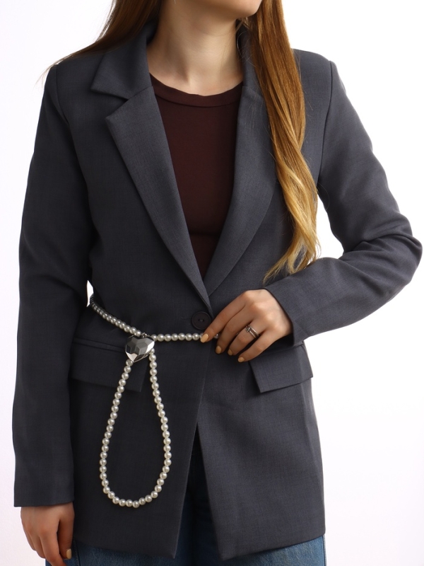 Портупея жемчужнаяс кулоном «Сердце», 129 см, белая в серебре Портупея жемчужнаяс кулоном «Сердце», 129 см, белая в серебре