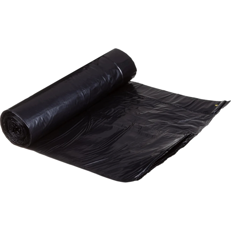 Мешки для мусора ПВД 120л 60мкм 10шт/рул чрн 70х90см с завяз Luscan