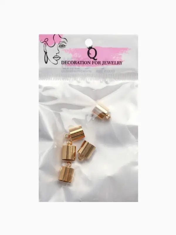 Концевик-шапочка, СМ-165,(набор 5 шт.), 1.2&times;0.8 см, d (внутренний)=0.7 см, цвет золото