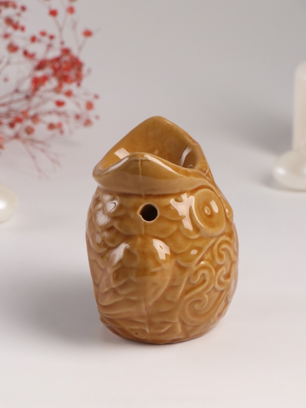 Аромалампа керамика Аромалампа керамика "Ушастая сова" тёмный беж 6,5х11х10,7 см