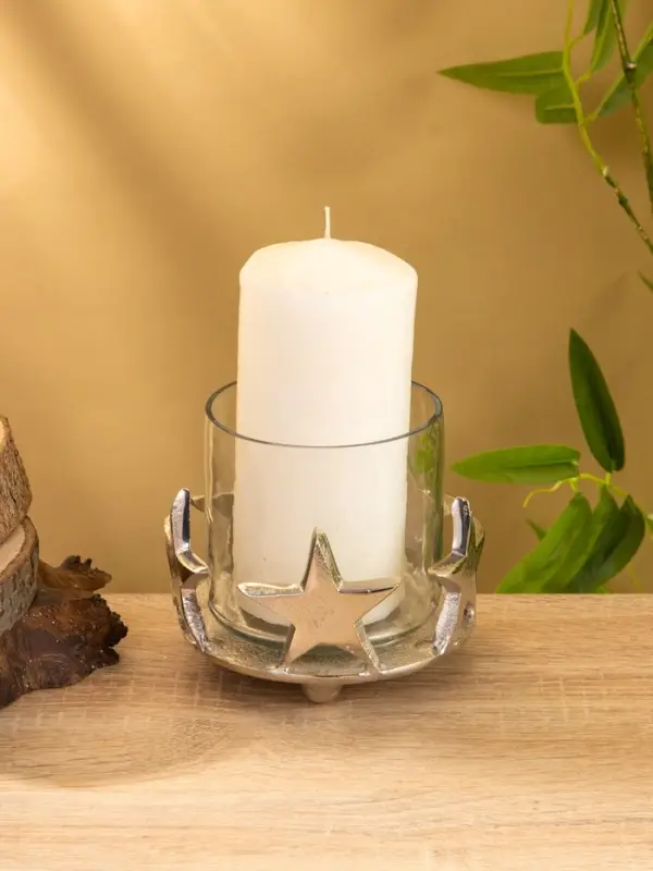 Подсвечник со стеклом &laquo;Созвездие&raquo;, 11&times;11&times;12 см, алюминий