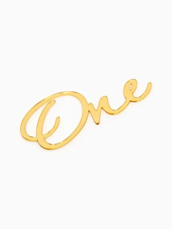 Топпер для торта "One" акрил, цвет золотой
