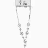 Набор 2 предмета: серьги, колье &laquo;Вечерний шик. Овал&raquo;, цвет бело-изумрудный в серебре