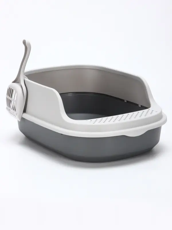 Лоток для кошек &laquo;Фур-Мур&raquo;, 48&times;35.5 см, с высоким бортом, с совком, покрытие софт-тач, смоки