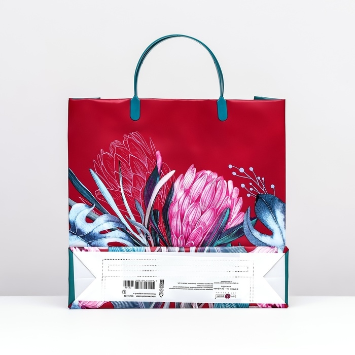 Пакет Пакет "Чудесный букет", мягкий пластик, 30 х 29 х 9 см, 140 мкм