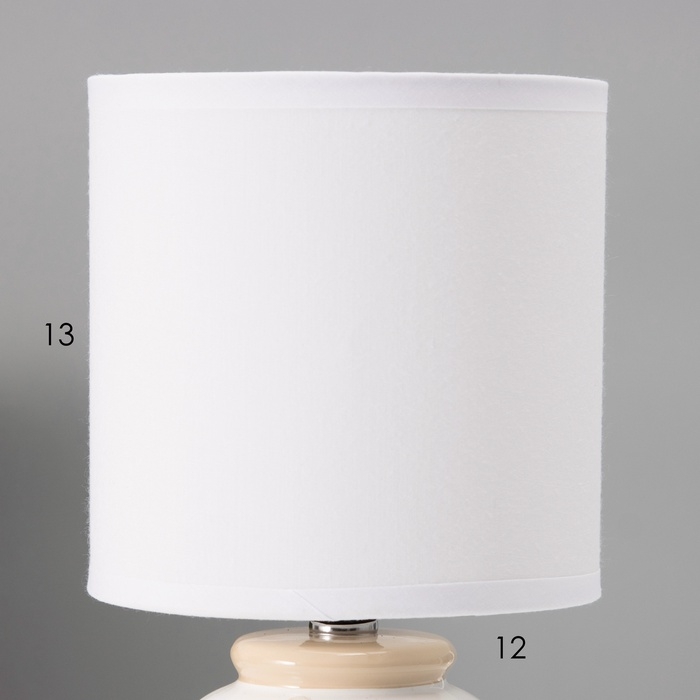 Настольная лампа с абажуром RISALUX «Ивелли», Е14, 40 Вт, белый, 13×13×27 см
