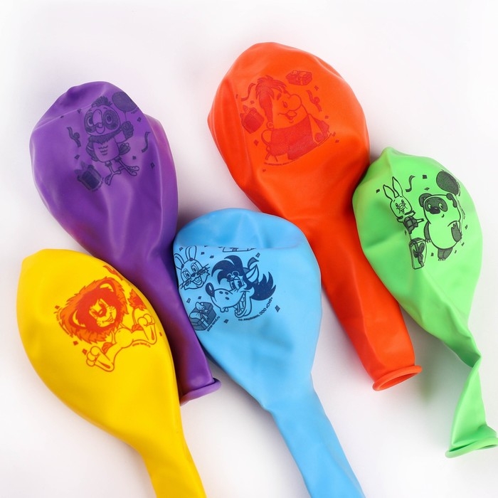 Шар воздушный  Шар воздушный "Праздник", 12 дюйм, латексный, 5 штук, Союзмультфильм