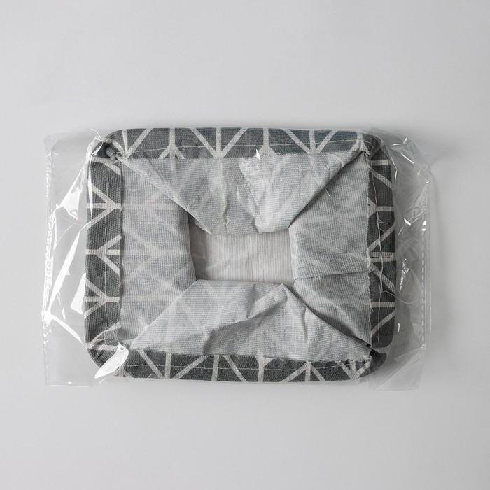 Корзина для хранения с ручками Доляна «Зигзаг», 20,5×16×12 см, серая Корзина для хранения с ручками Доляна «Зигзаг», 20,5×16×12 см, серая