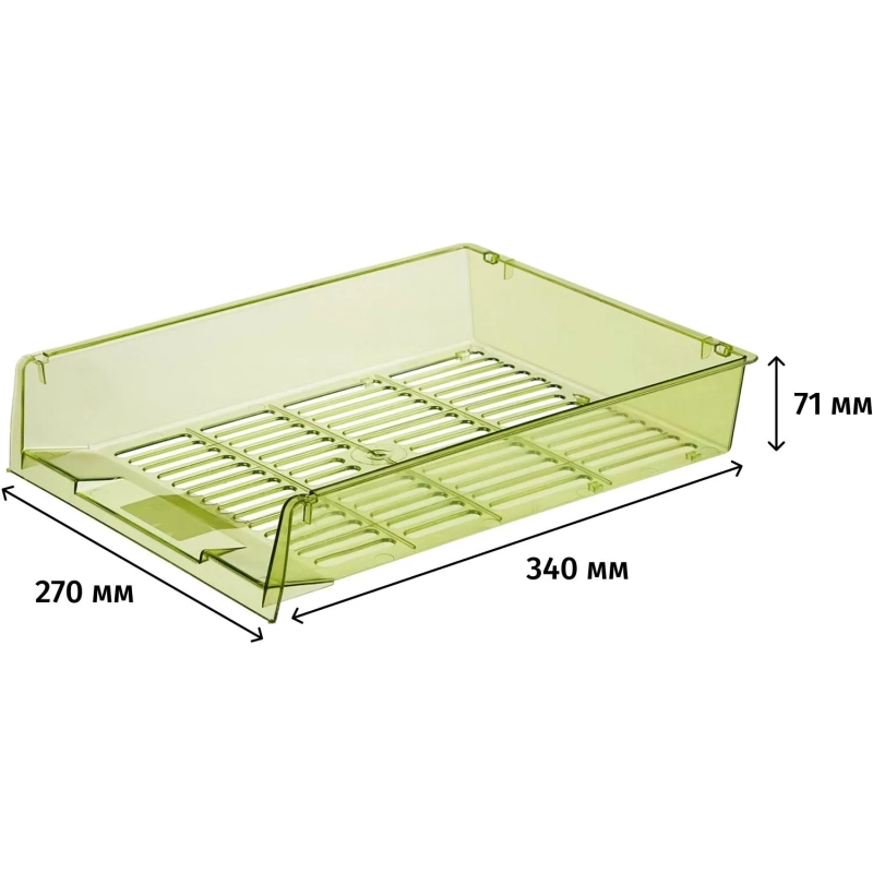 Лоток горизонтальный Attache Bright Colours решетчатый прозрачный зеленый