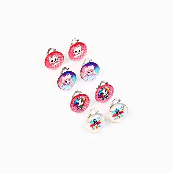 Клипсы детские, 1 х 1,4 х 1,8 см, МИКС Клипсы детские, 1 х 1,4 х 1,8 см, МИКС