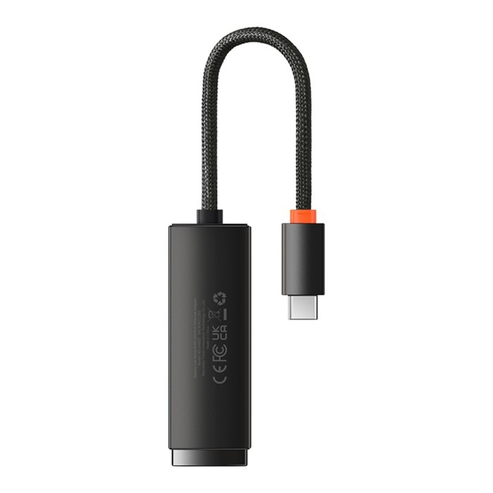 Адаптер Baseus Ethernet Adapter, Type-C - RJ45 (100Mbps), черный Адаптер Baseus Ethernet Adapter, Type-C - RJ45 (100Mbps), черный