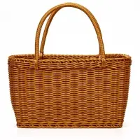 Корзина пластик 35 х 22 х 21 см, ручка17 см коричневый