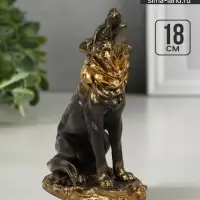 Фигурка &laquo;Волк&raquo;, гипс под бронзу, 11&times;18&times;7 см