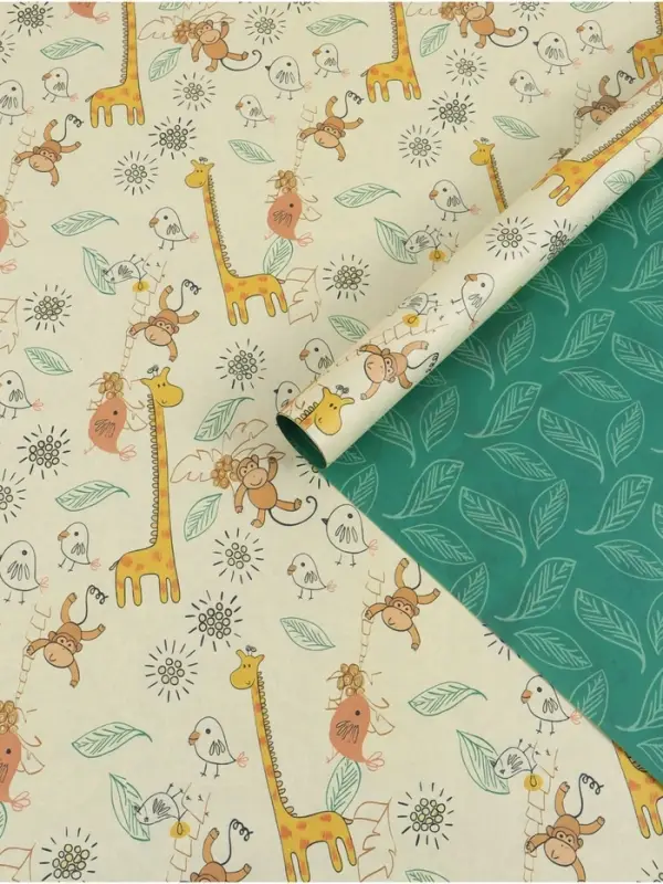 Бумага крафтовая двухсторонняя &laquo;Жирафы&raquo;, 70 &times; 100 см