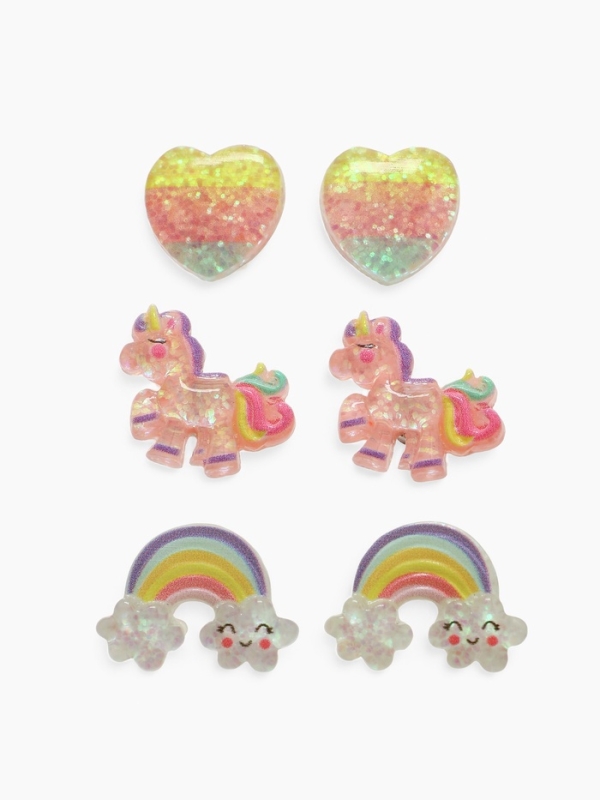 Серьги-клипсы детские на магните  Серьги-клипсы детские на магните "Выбражулька" ассорти, форма МИКС (набор 3 пары)